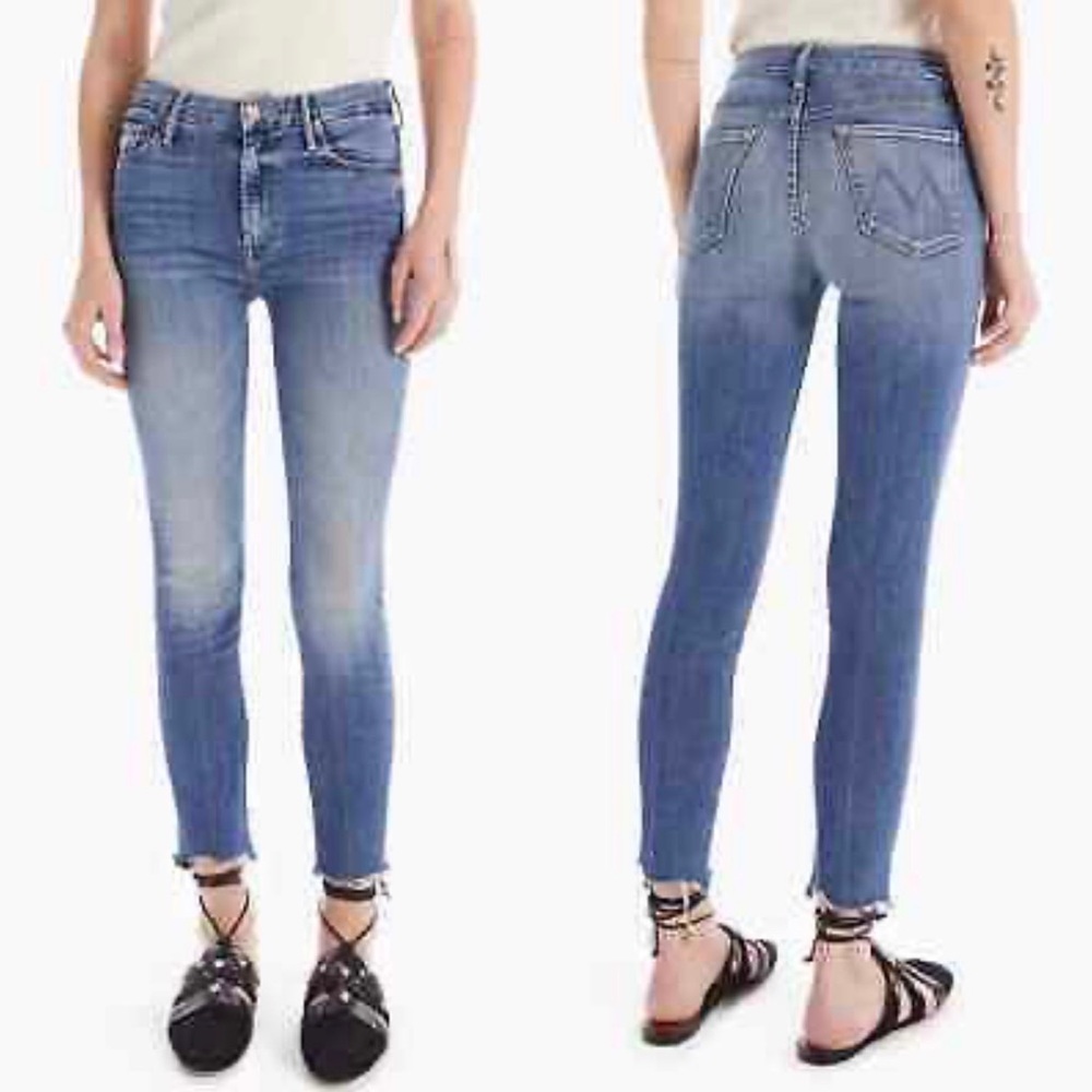 Mother High Waisted Looker Ankle Fray in Hop On Hop Off, size 29